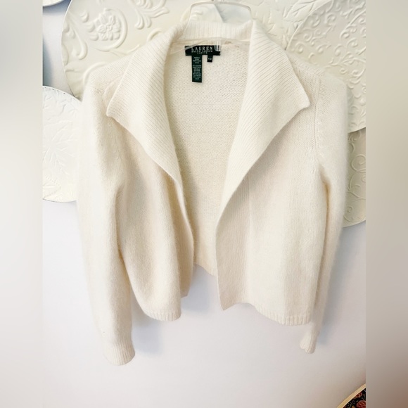 Lauren Ralph Lauren Angora Blend Open Sweater Medium - Picture 4 of 5